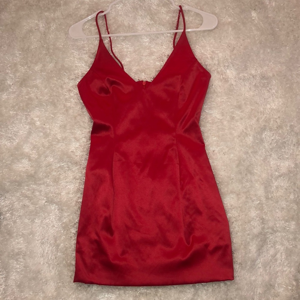 Red mini dress